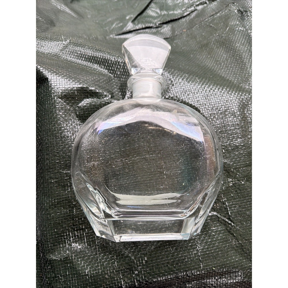 Luigi Bormioli‎ Crystal Decanter Bottle Italy Heavy 9" Vintage